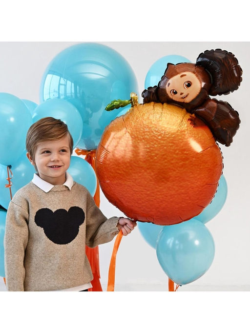 Воздушный шар фольгированный 26" «Чебурашка на апельсине»