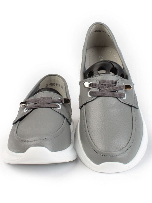 03-ZL-8861-1 DK. GRAY Полуботинки женские (натуральная кожа)