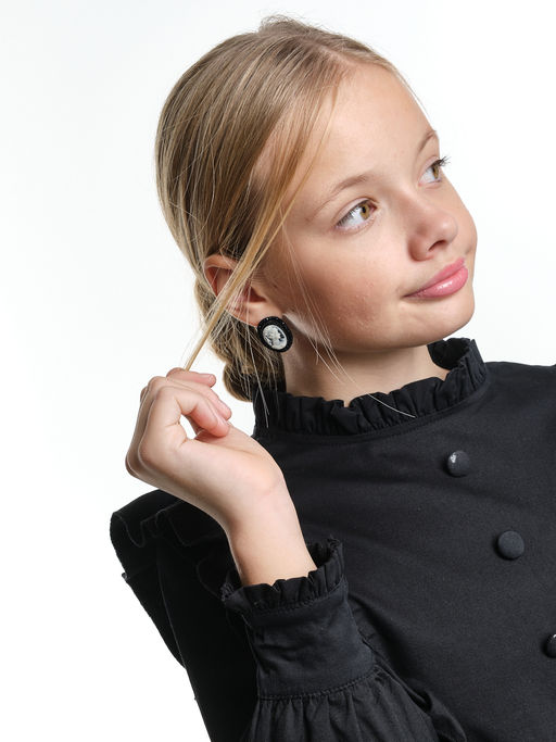 Серьги Камея PS0648 черный - Mini maxi фото 2