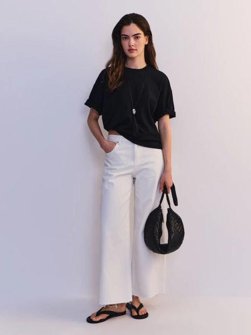 Футболка свободного кроя из хлопка OVERSIZE0726-50 / Zarina