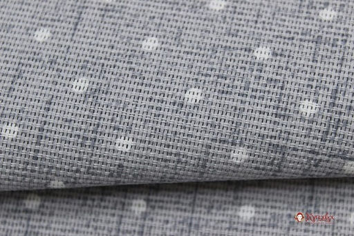 Рогожка Белый горох на сером меланже №5, ш.1.5м, хлопок-100%, 165гр/м.кв - Купава фото 3