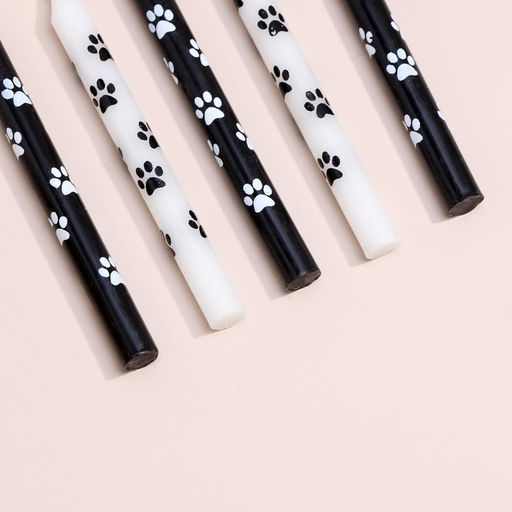 Цена за 4 шт. Свеча для торта «Лапки», 12 шт., 8 см, черные и белые