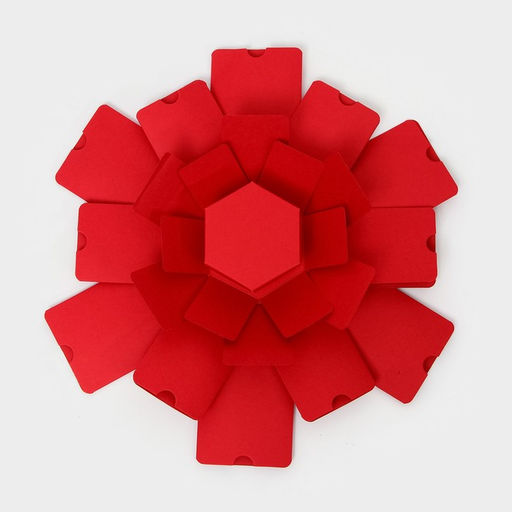 Коробка - сюрприз раскладушка, красная, с лентой и двойным скотчем для сборки, 19×13 см