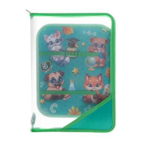 Папка для труда, А4, пластиковая, 23×32.5×2.5 см «Зверята»