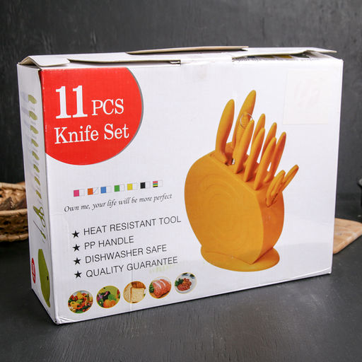 Набор кухонных принадлежностей на подставке, 8 ножей, ножеточка, ножницы, цвет зелёный - Simaland фото 3