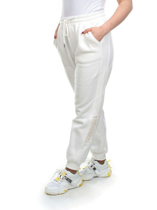 M037 WHITE Брюки спортивные женские на флисе (100% хлопок) 7986 - Fashion фото 3