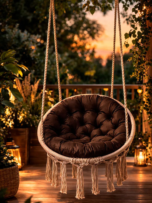 Подушка в подвесное кресло кокон и качели PO 80х80 см, оксфорд, круглая, Bio-Line