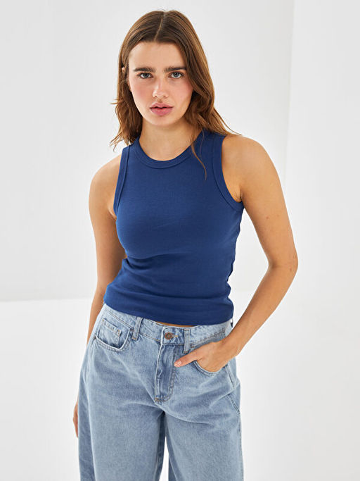 Bisiklet Yaka Dokulu Kad?n Atlet