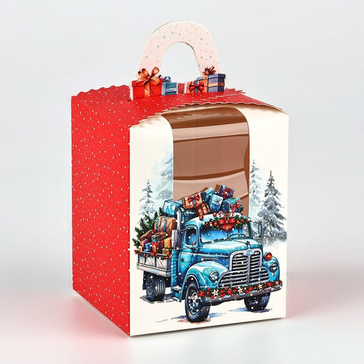 Цена за 2 шт. Коробка подарочная новогодняя складная С Новым годом! 9?11?9 см