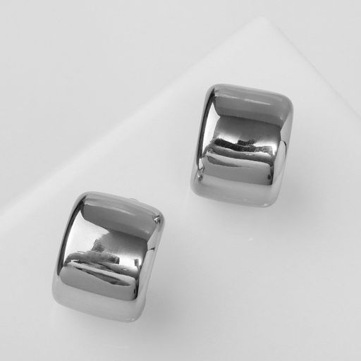 Серьги пластик Круг муза, цвет серебро - Qf фото 2