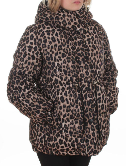 SJ 2251 BROWN /LEOPARD Куртка зимняя женская (200 гр. холлофайбер)