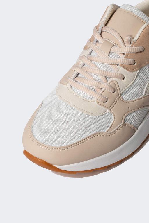 Женские кроссовки из искусственной кожи на плоской подошве со шнуровкой - Defacto фото 5