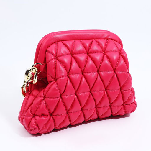 Сумка женская на фермуаре, малиновая