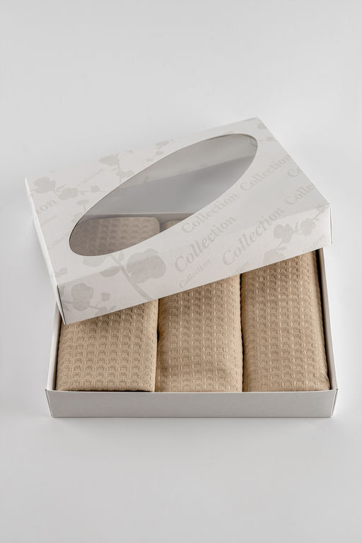 Набор вафельных полотенец в подарочном коробе