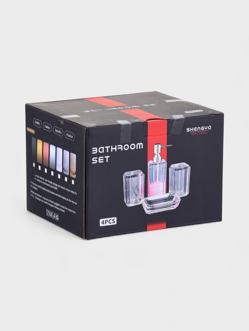 Набор для ванной «Блэк», 3 предмета, дозатор, стакан, мыльница