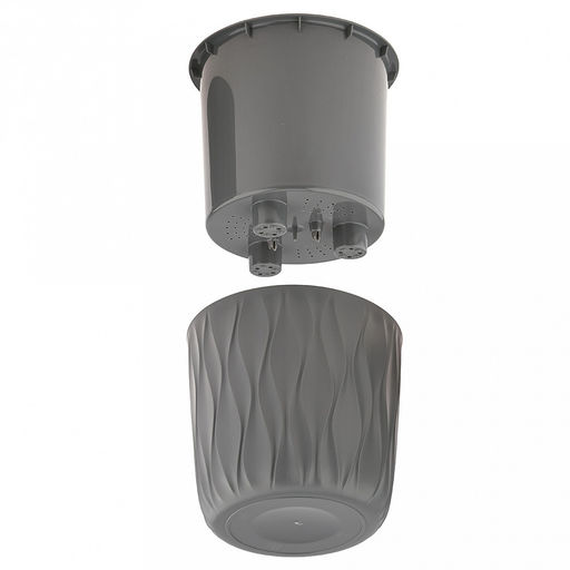 Горшок для цветов пластмассовый Desert 2,3л, д15,7см, h15,2см, дренажная вставка, серый (Россия) - Домашняя мода фото 4