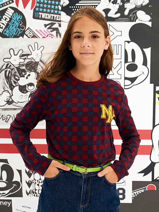 Bisiklet Yaka Mickey Mouse Bask?l? Uzun Kollu K?z ?ocuk Sweatshirt - Waikiki фото 3