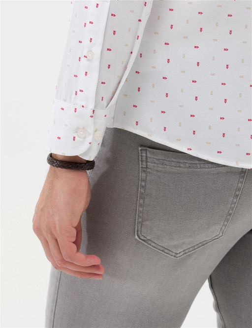 K_rm_z_ Slim Fit Uzun Kollu G_mlek - Pierre cardin фото 7