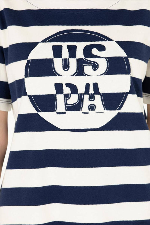 Женская темно-синяя футболка с круглым вырезом Неожиданная скидка в корзине - U.s. polo assn фото 7