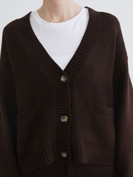 V Yaka Oversize Kad?n Triko H?rka