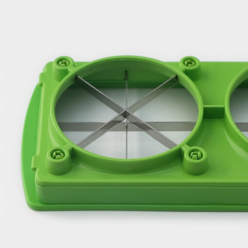 Овощерезка универсальная Доляна «Фреш Флеш», 7 насадок, овощечистка, мерный контейнер, 27×10×12 см, зелёная, белая