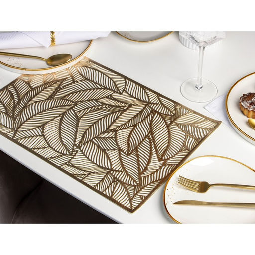 Цена за 12 шт. Салфетка сервировочная на стол Доляна Листопад, 4530 см, цвет золотой  фото 5