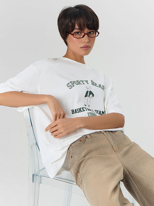 Футболка женская белая оверсайз