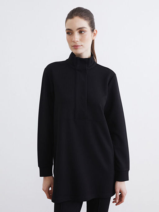 Dik Yaka Soft Touch Kad?n Sweatshirt Tunik