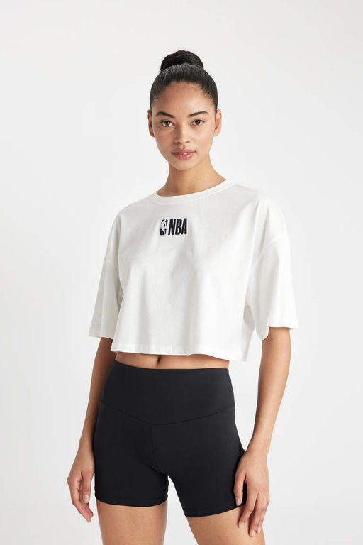 DeFactoFit Футболка Oversize с круглым вырезом и короткими рукавами NBA Wordmark