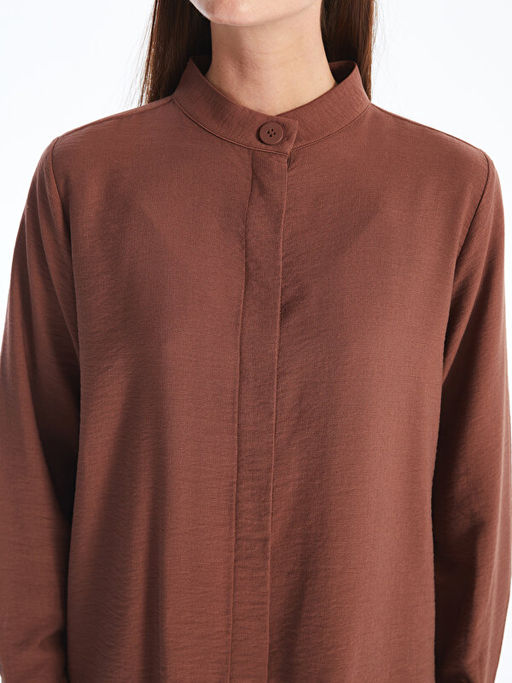 Hakim Yaka D?z Uzun Kollu Kad?n Tunik