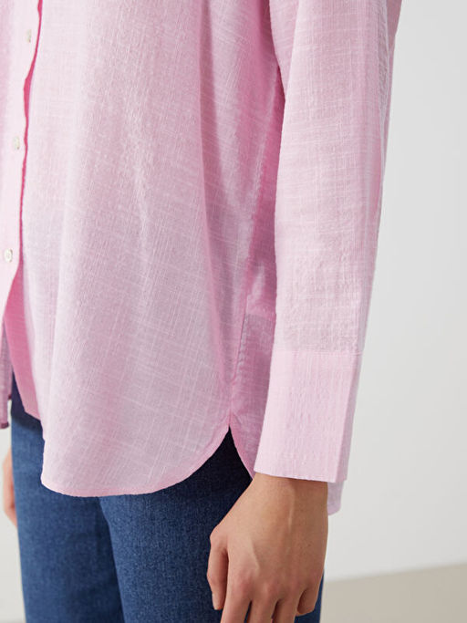 D?z Uzun Kollu Oversize Kad?n G?mlek