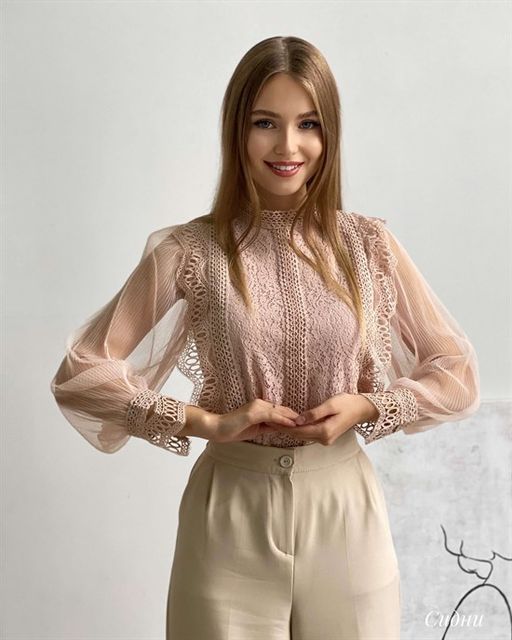 Блузка Сидни (пудровый) - Nadi bordo фото 6