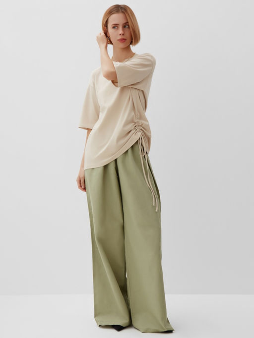 Брюки женские oversize MINAKU: Safari, цвет мятный, размер 44
