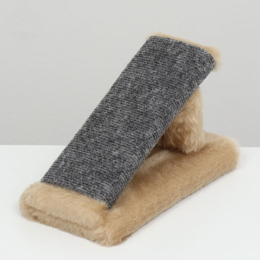 Когтеточка Горка мини-версия, 29 х 14 х 14 см, ковролин, светло-коричневая - Пижон фото 10