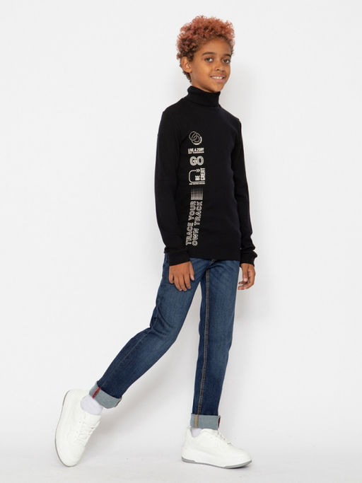 CRB wear/CWJB 63668-22-383 Водолазка для мальчика,черный/Ex.Cherubino  фото 2