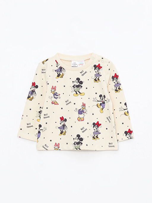 Bisiklet Yaka Uzun Kollu Bask?l? K?z Bebek Sweatshirt - Waikiki фото 3