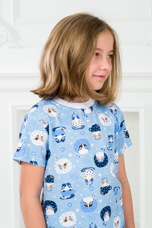 Пижама детская из футболки и бридж из кулирки Кошки - Амадэль фото 9