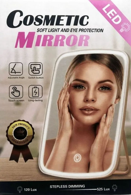 Зеркало с led подсветкой, 3 режима, гримерное для макияжа цвет розовый - Aopen фото 2
