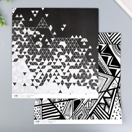 Цена за 5 шт. Бумага для скрапбукинга двусторонняя «Стиль», плотность 180 г, 30.5×32 см