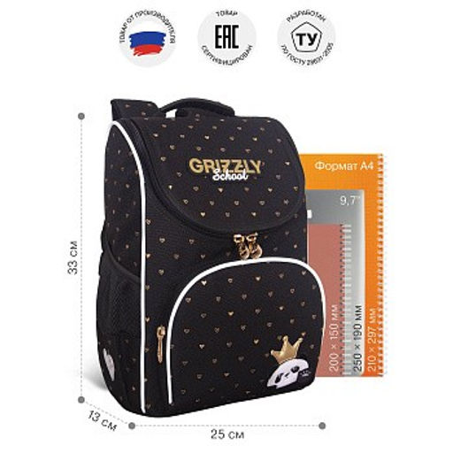 RAm-684-10 Рюкзак школьный с обвесом и мешком для обуви - Grizzly фото 16