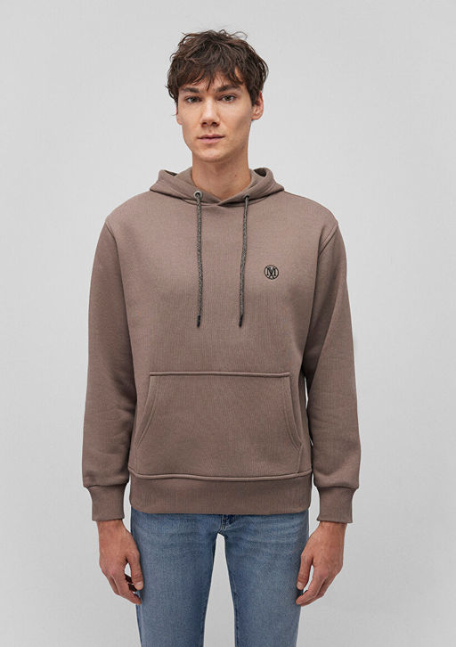 Mavi Logo Nak?sl? Kapusonlu Kahverengi Sweatshirt  фото 3