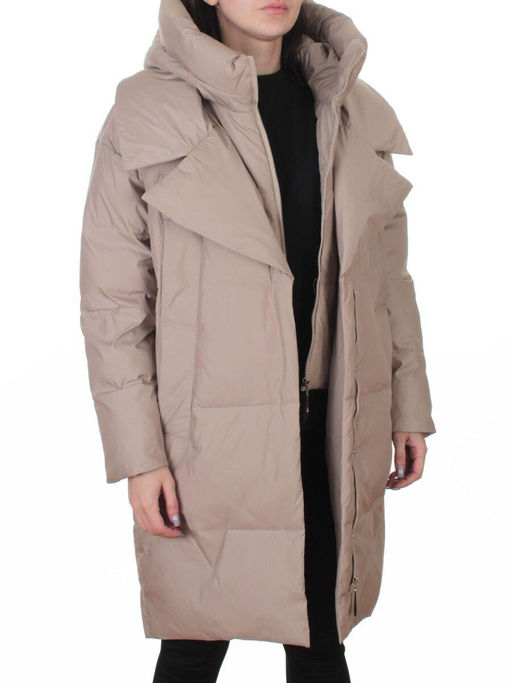 Z24-829 BEIGE Куртка зимняя женская оверсайз (200 гр. тинсулейт)