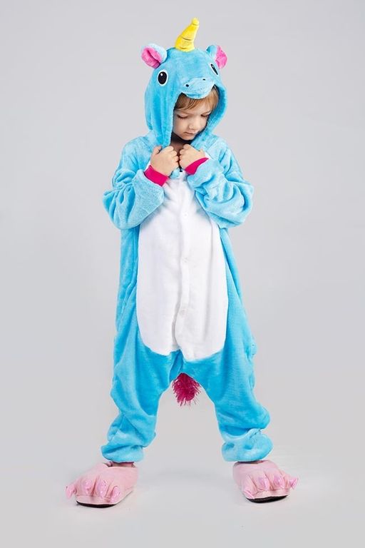 Пижама кигуруми голубой Единорог (детская)