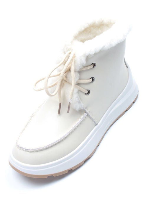 11-P2 BEIGE Ботинки зимние женские (натуральная кожа, нат. мех и шерсть)