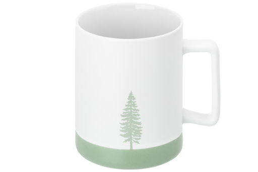 Кружка 400 мл 11*8*11 см Наедине с природой зеленая NEW BONE CHINA