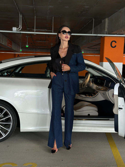 Брюки AURA 4159-164-Р тёмно-синий деним