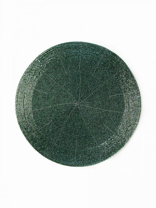 Салфетка сервировочная D35 зеленый бисер