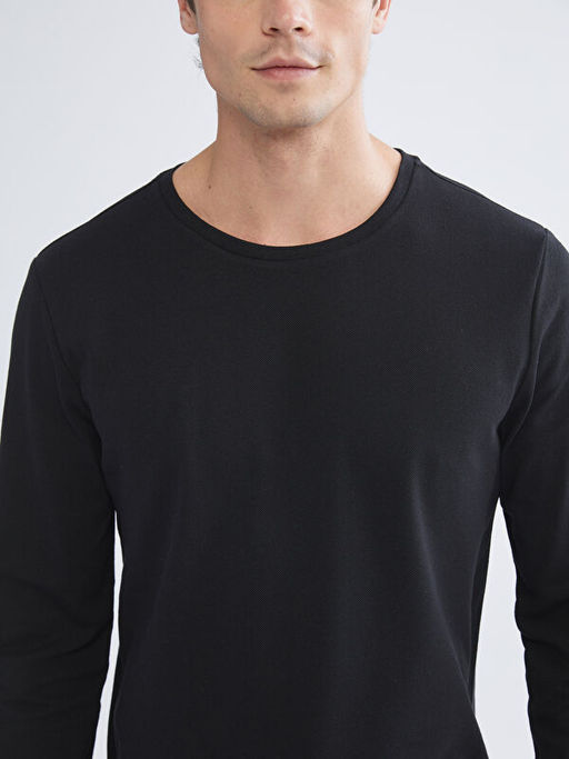 Bisiklet Yaka Uzun Kollu Erkek Ti??rt