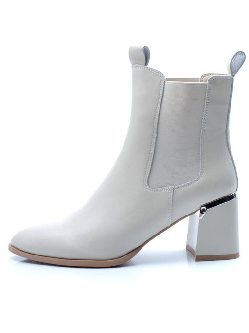 01-PCT161-2 BEIGE Ботинки Челси демисезонные женские (натуральная кожа, байка) - Фабричный китай фото 8