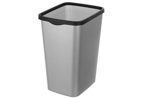 Ведро для мусора с фиксатором 20 л 30*23,2*38,3 см Тандем сер.металлик/черный (модель 842258)